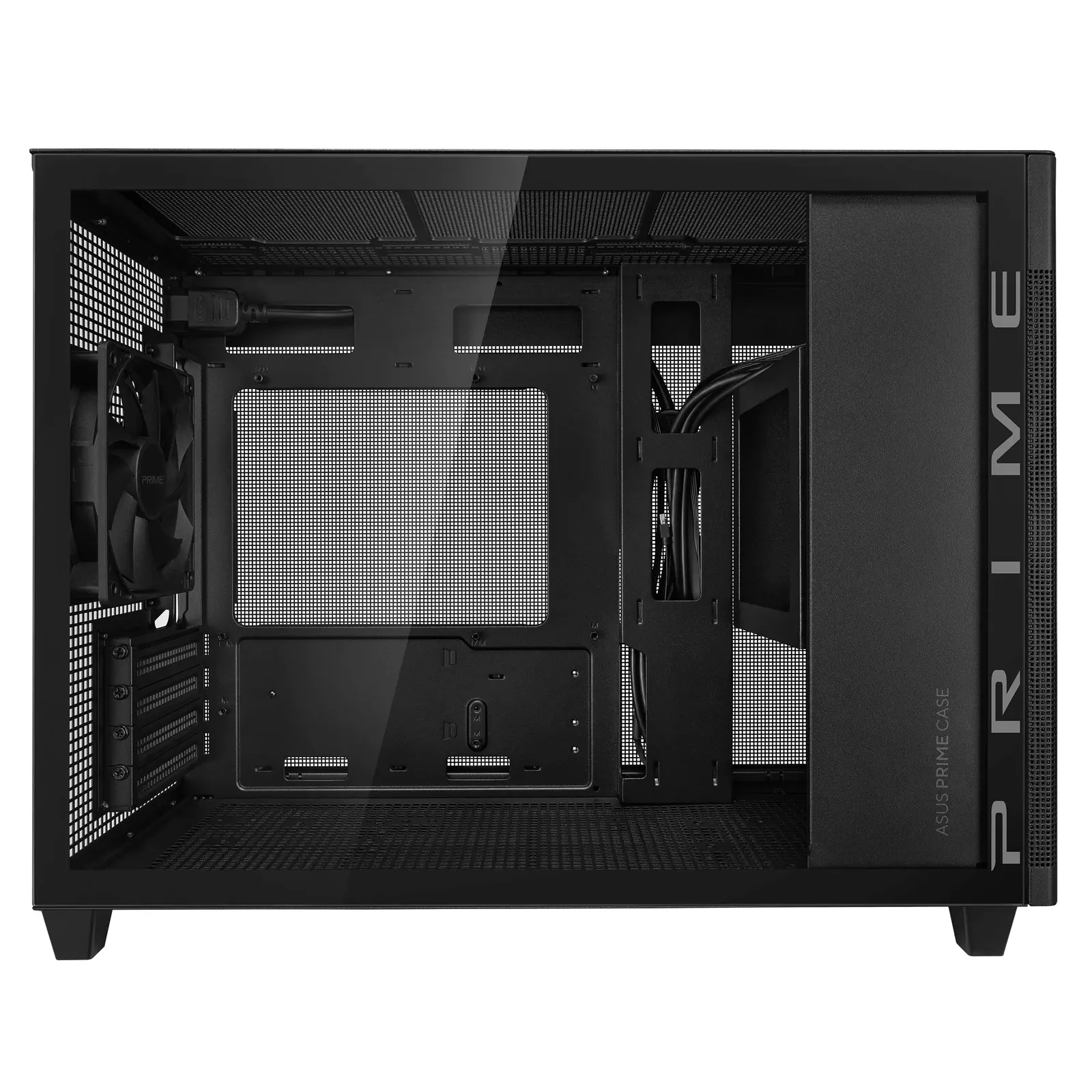 ქეისი ASUS Prime AP201 TG – Mini Tower | mATX/Mini-ITX | TG | 1×120mm Rear Fan | Mesh Panels | GPU 338mm | CPU Cooler 170mm | Top Radiator up to 360mm | Black