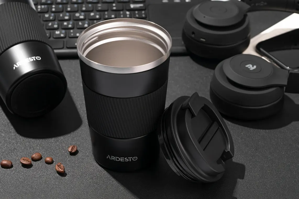 თერმოჭიქა Ardesto Travel mug Urban 500 ml, black, s/s