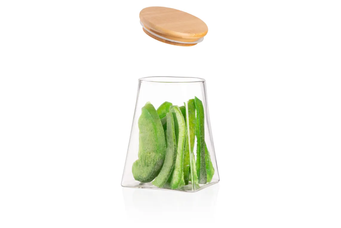 შუშის ქილა Jar ARDESTO Midori 700ml, glass, bamboo, cone, transparent