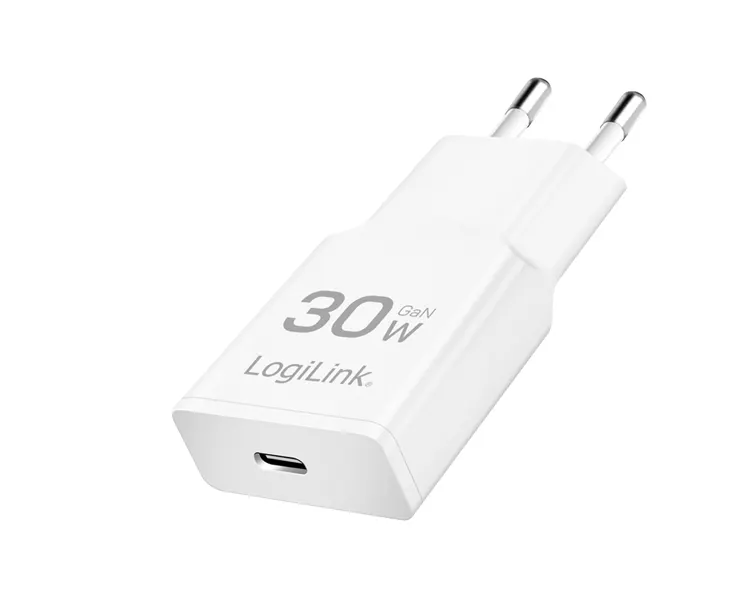 დამტენი Logilink PA0347 USB-C (PD 3.0) 30W GaN Fast Charger White