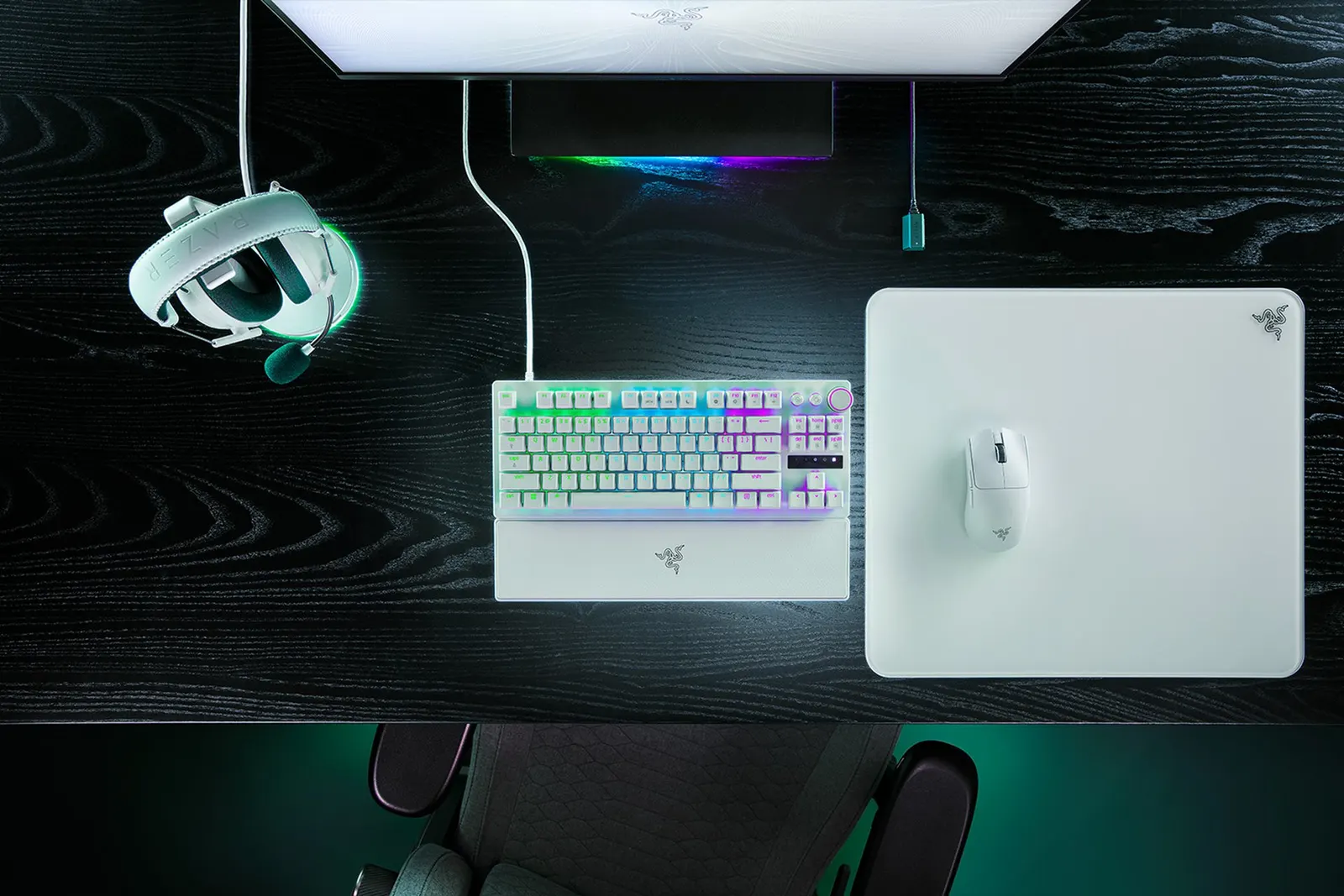 კლავიატურა Razer Keyboard mechanical Huntsman V3 Pro TKL, 84key, Analog Optical Switches, USB-A, EN, white