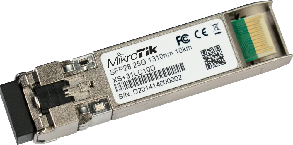 SFP მოდული - 1G, 10G, 25G, 10კმ, ერთ მოდიანი, LC დუპლექსი, MikroTik XS+31LC10D