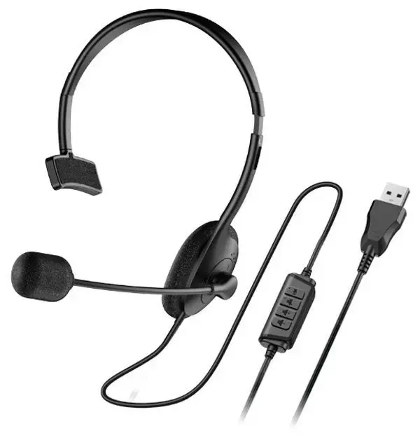 Genius, HS-100U Single Ear USB Headset Black