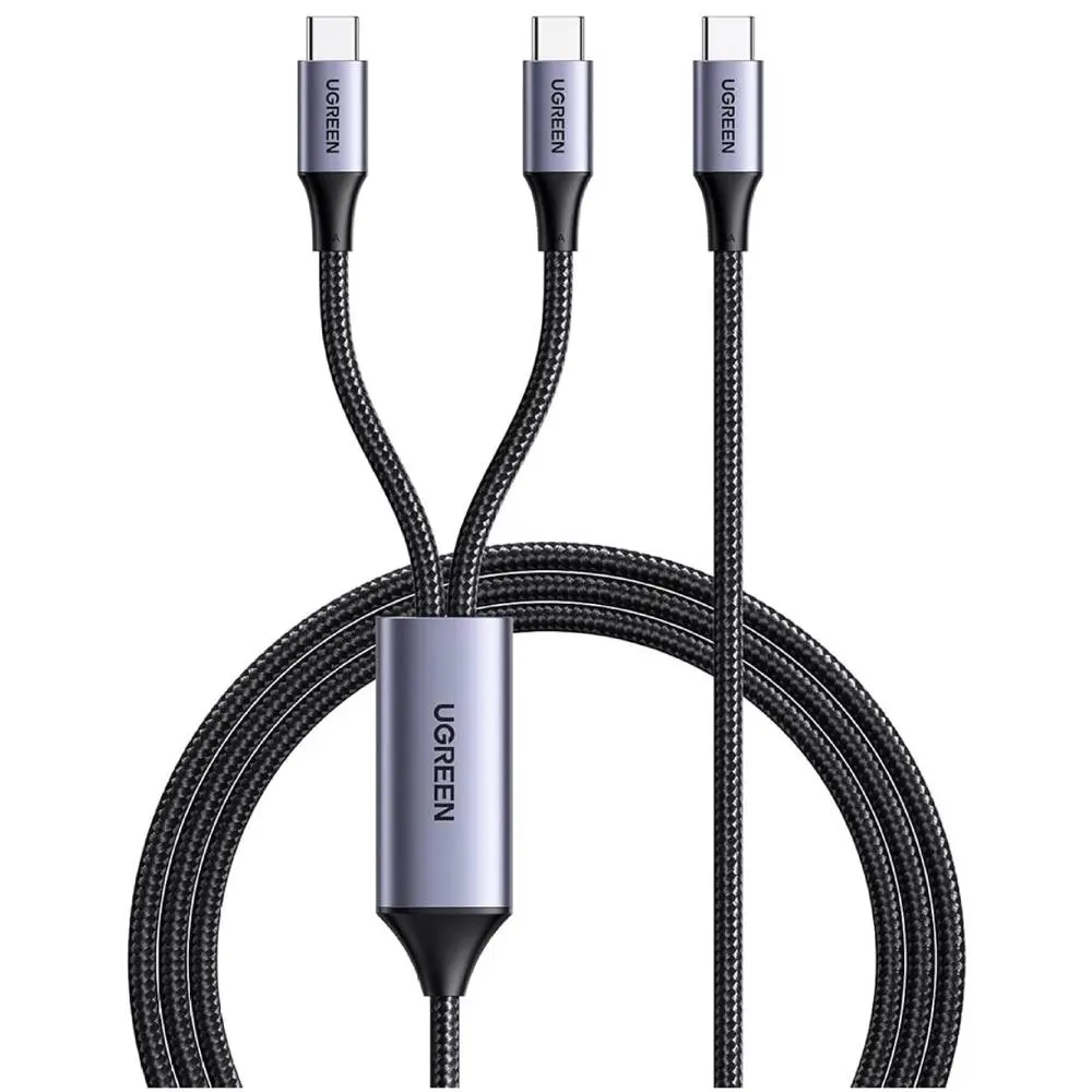 USB კაბელი UGREEN US561 (35087), 100W, Type-C to Type-C, 1.5m, Grey