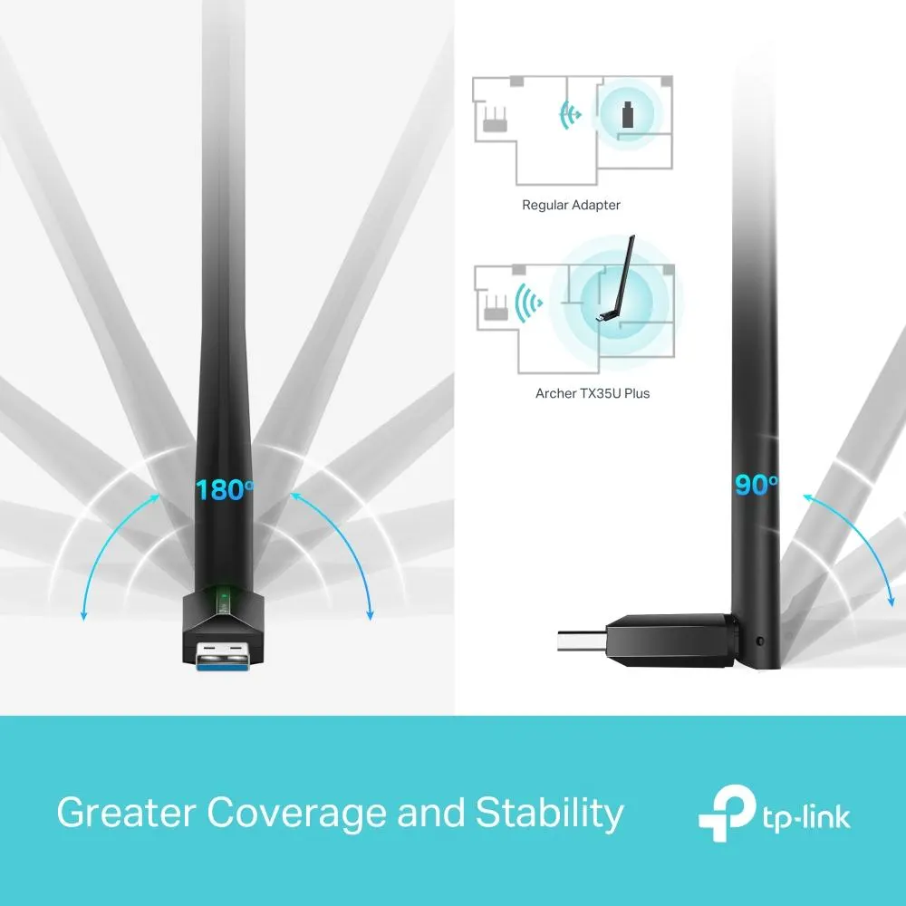TP-Link, Archer TX35U Plus, AX1800 High Gain Wireless USB Adapter