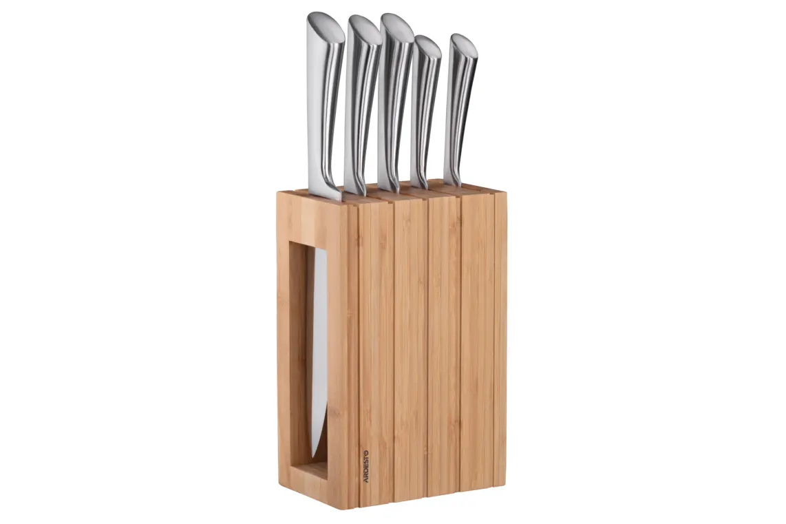 Ardesto Knife set Black Mars 6pcs., s/s, bamboo block