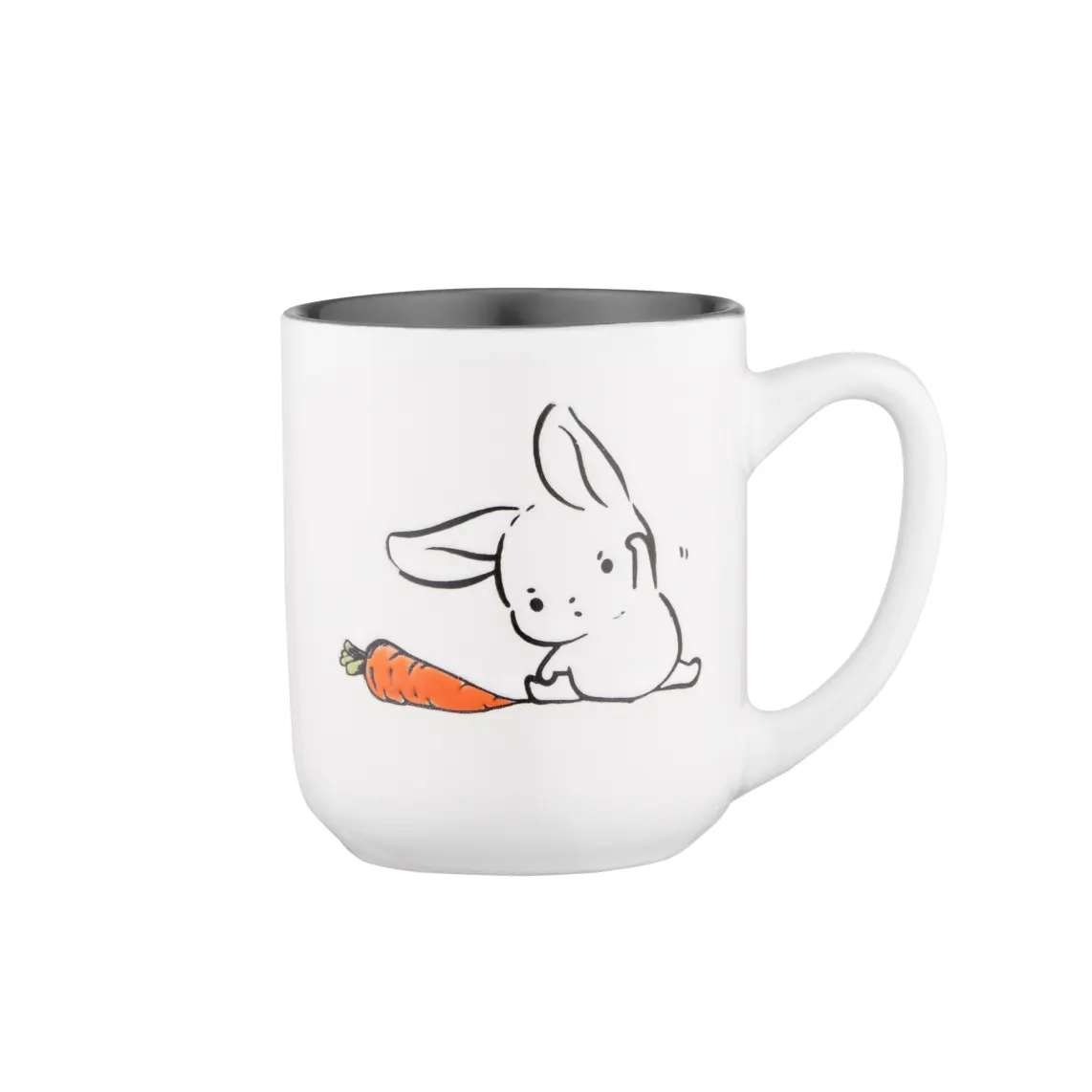 კათხა Mug ARDESTO Bunny, 380ml, ceramic, white-gray