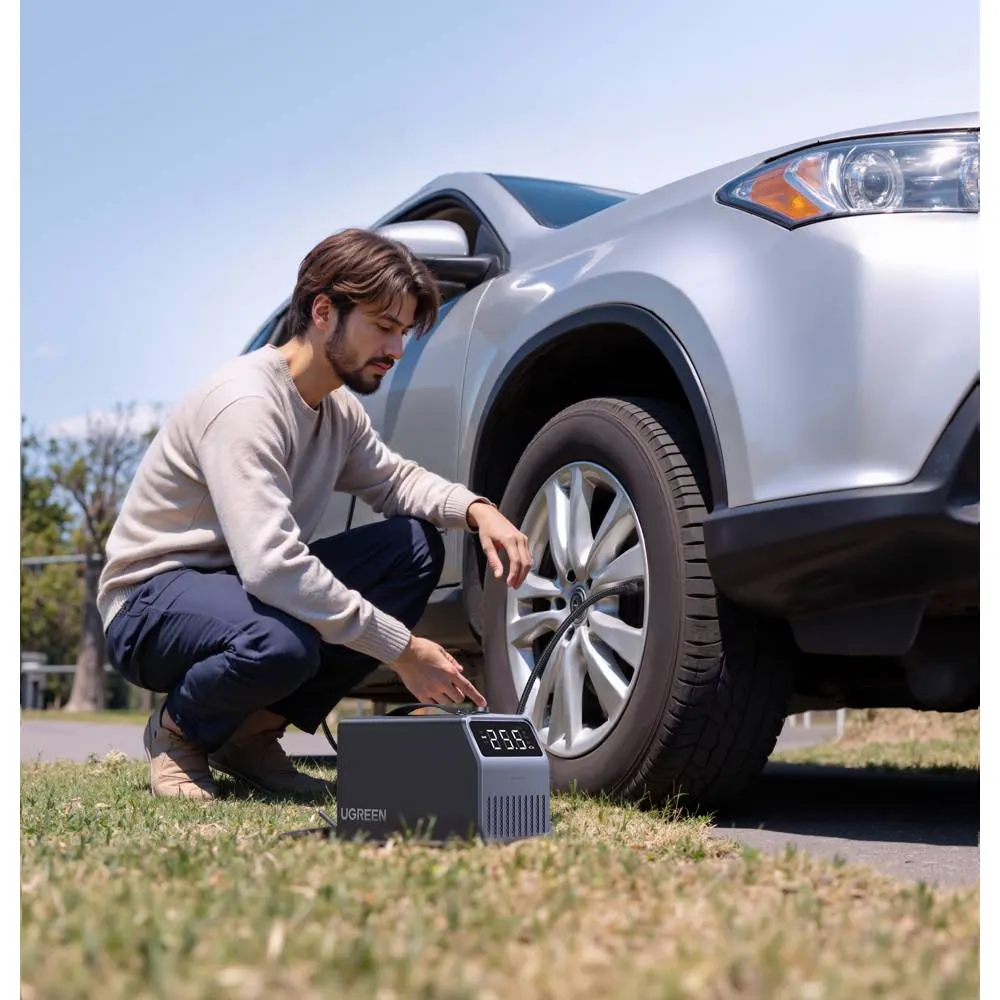 მანქანის კომპრესორი UGREEN ET723 (35976) PRO, Portable Tire Inflator, Grey/Black