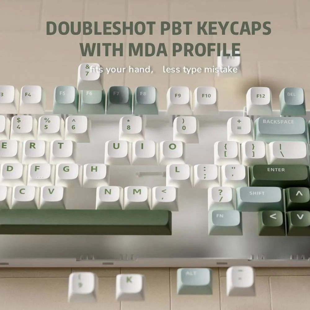კლავიატურა Royal Kludge RK R75 RGB Mechanical Keyboard, K silver switch, Hot Swappable, Type-C wired, Sky Cyan