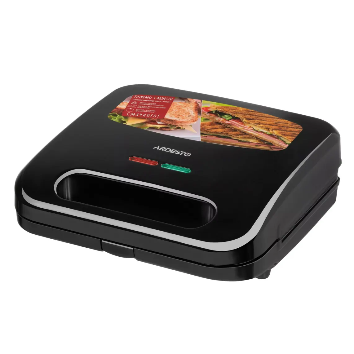Sandwich maker ARDESTO, 700W, 1 plate-grill, device body-plastic, black