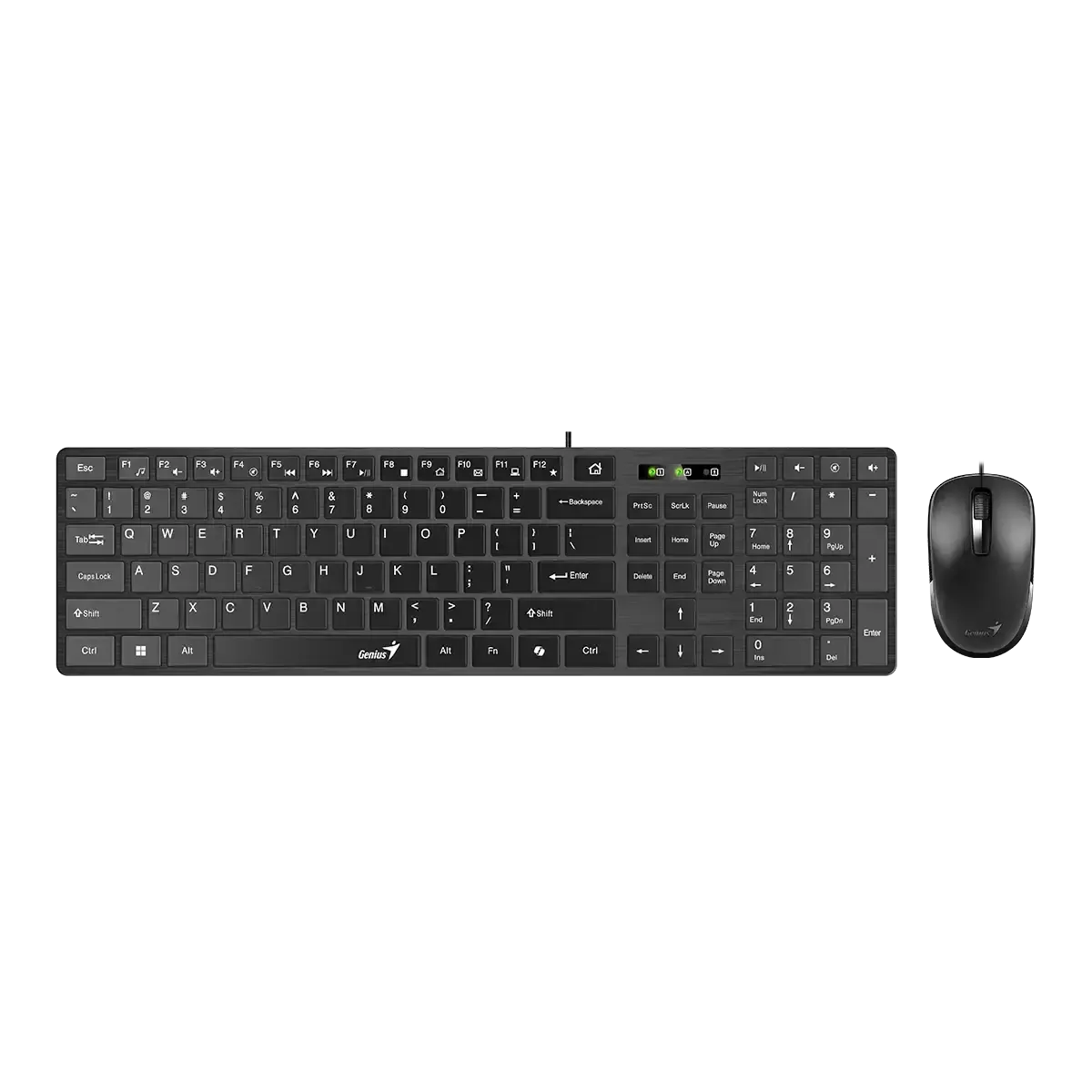 Genius, SlimStar C126, AI Copilot Key, Keyboard and Mouse (Combo) Black