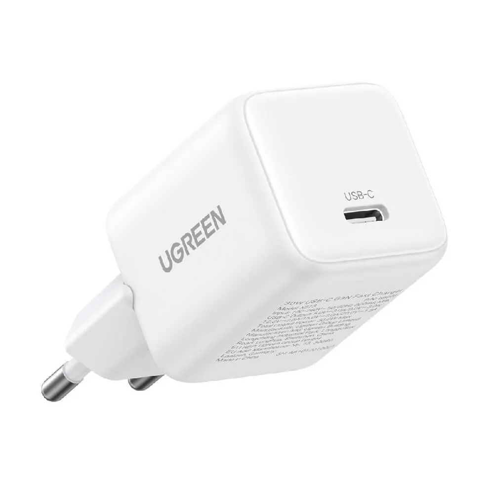 მობილურის დამტენი UGREEN X513 (65009), 30W, Type-C GaN Fast Charger, White