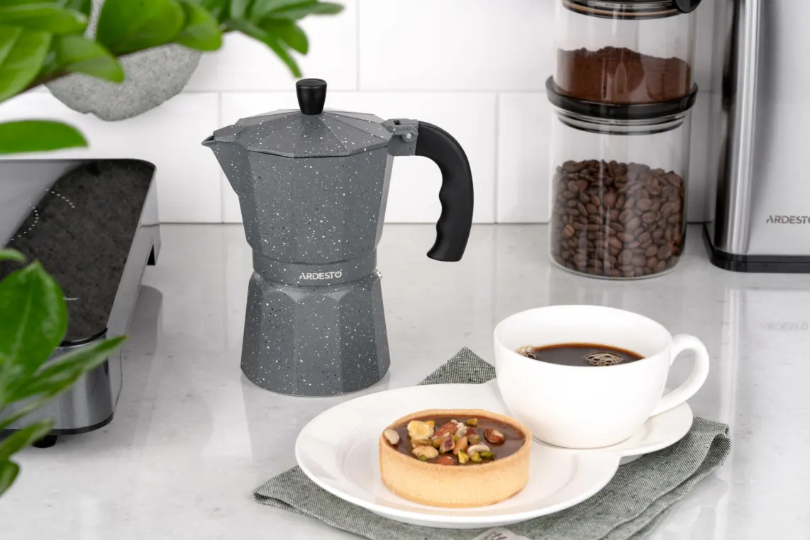 ყავადანი Ardesto Coffee Maker Gemini Molise, 0.15l, 3 cups, aluminum, grey