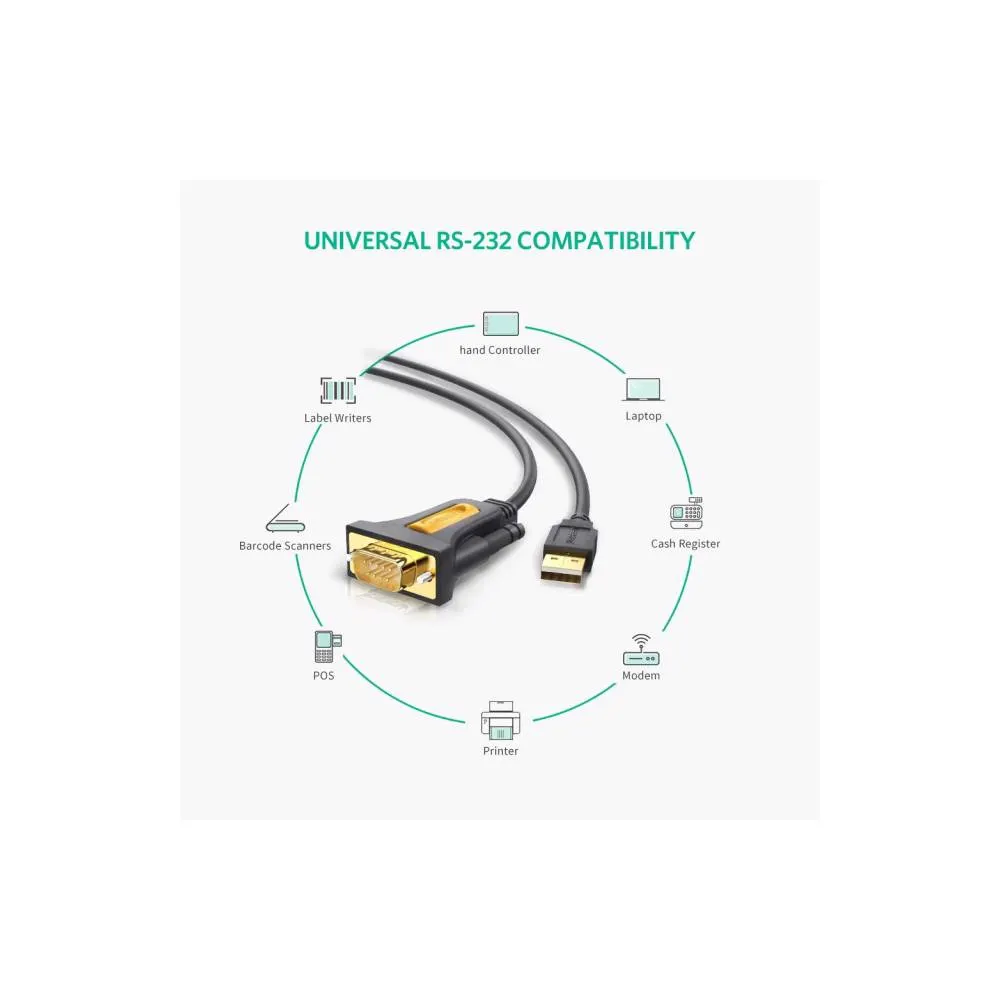UGREEN CR104 (20222) USB to DB9 RS232 Adapter Cable 2m