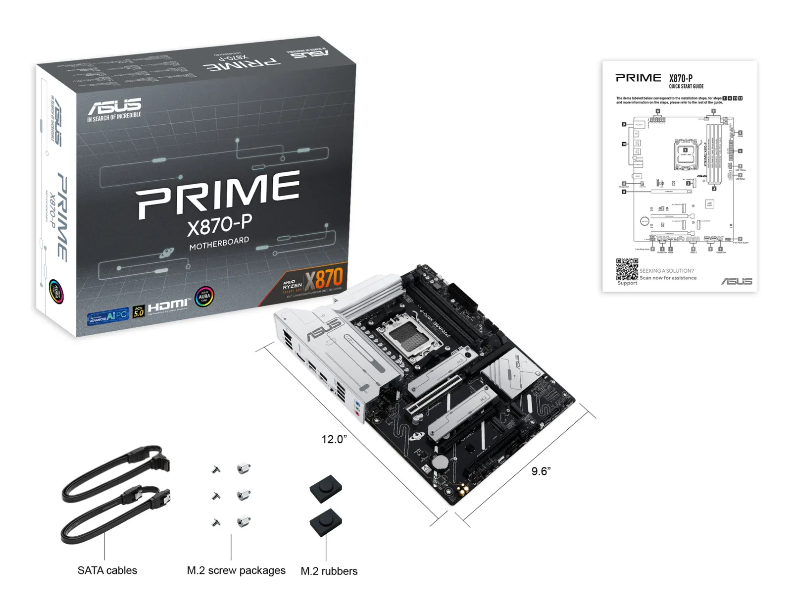 დედაპლატა ASUS Motherboard PRIME X870-P sAM5 X870 4xDDR5 M.2 HDMI ATX