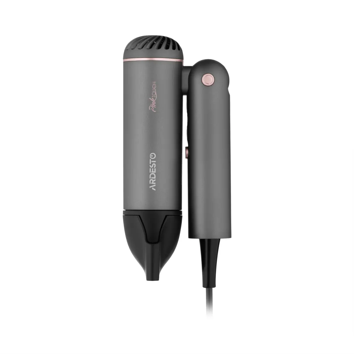 ARDESTO Hair Dryer Pink Touch, 1300W, 2 speeds, 3 heat setting, foldable handle, gray+pink