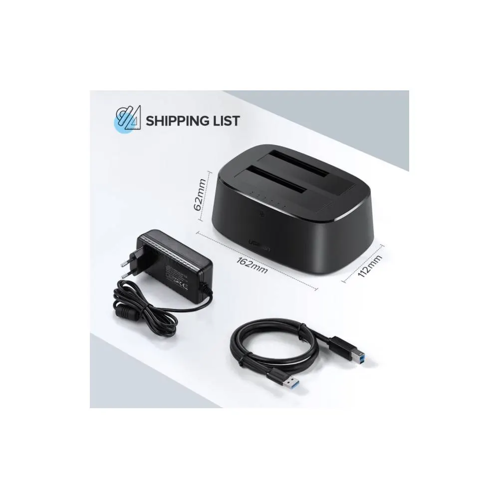 UGREEN CM198 (50857) USB 3.0 to SATA Dual-Bay Hard Drive Docking Station