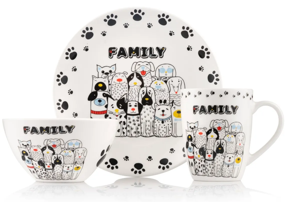 სერვიზი Ardesto Set of dishes Family, 3pcs, new bone china