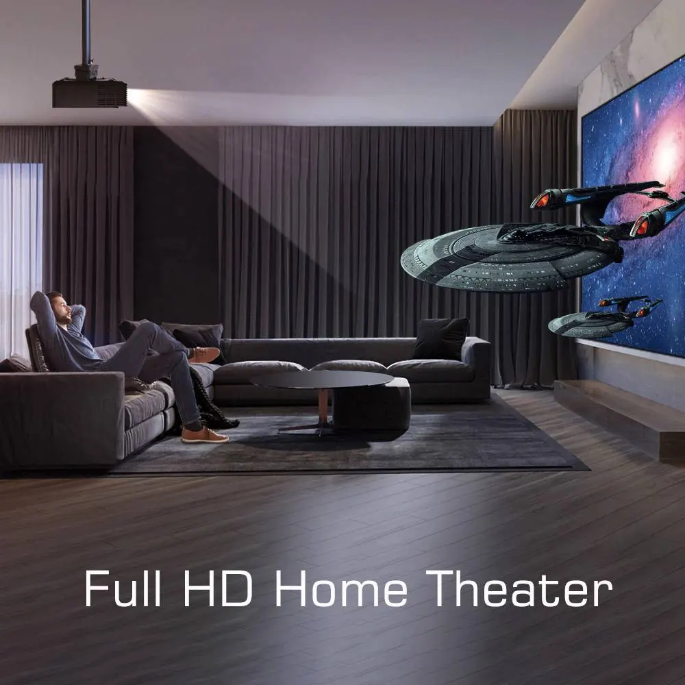 პროექტორი BYINTEK K45 Smart Home Theater Projector, FHD, Support 4K, Android 9.0, LCD, LED, 700 ANSI lumens, WiFi, BT4.0, White