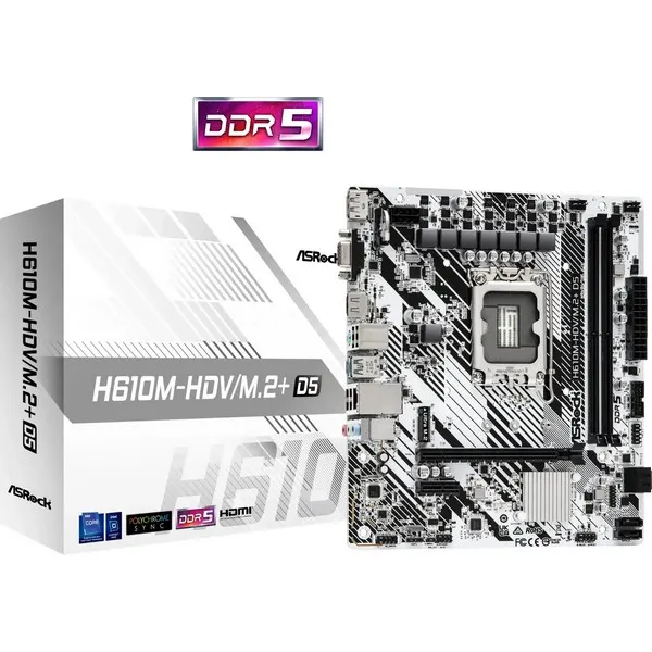 დედაპლატა ASRock H610M-HDV/M.2+ D5 LGA1700