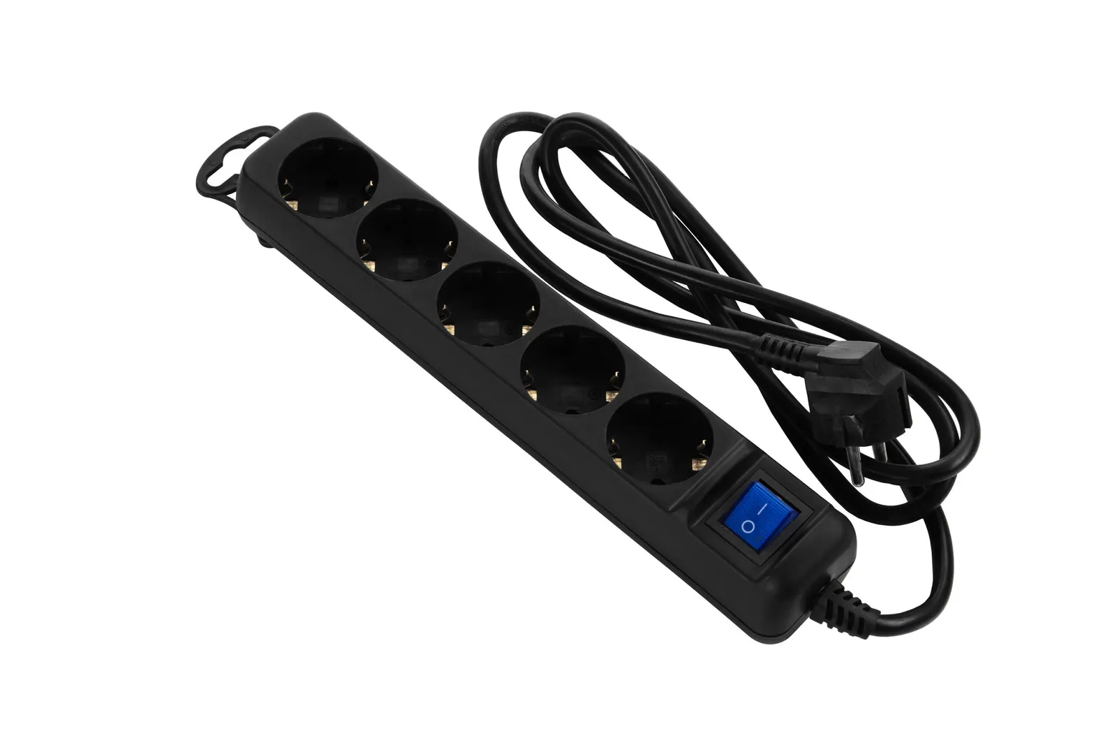 დამაგრძელებელი 2E power strip 5XSchuko switch, 3G*0.75mm2, 1.8m, Black