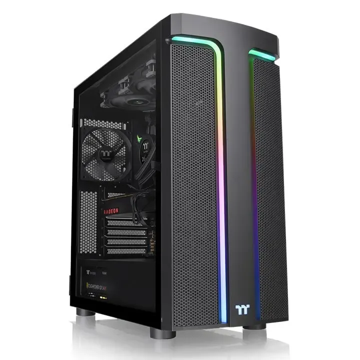 ThermalTake, H590 TG ARGB Mid Tower Chassis Case Black.
