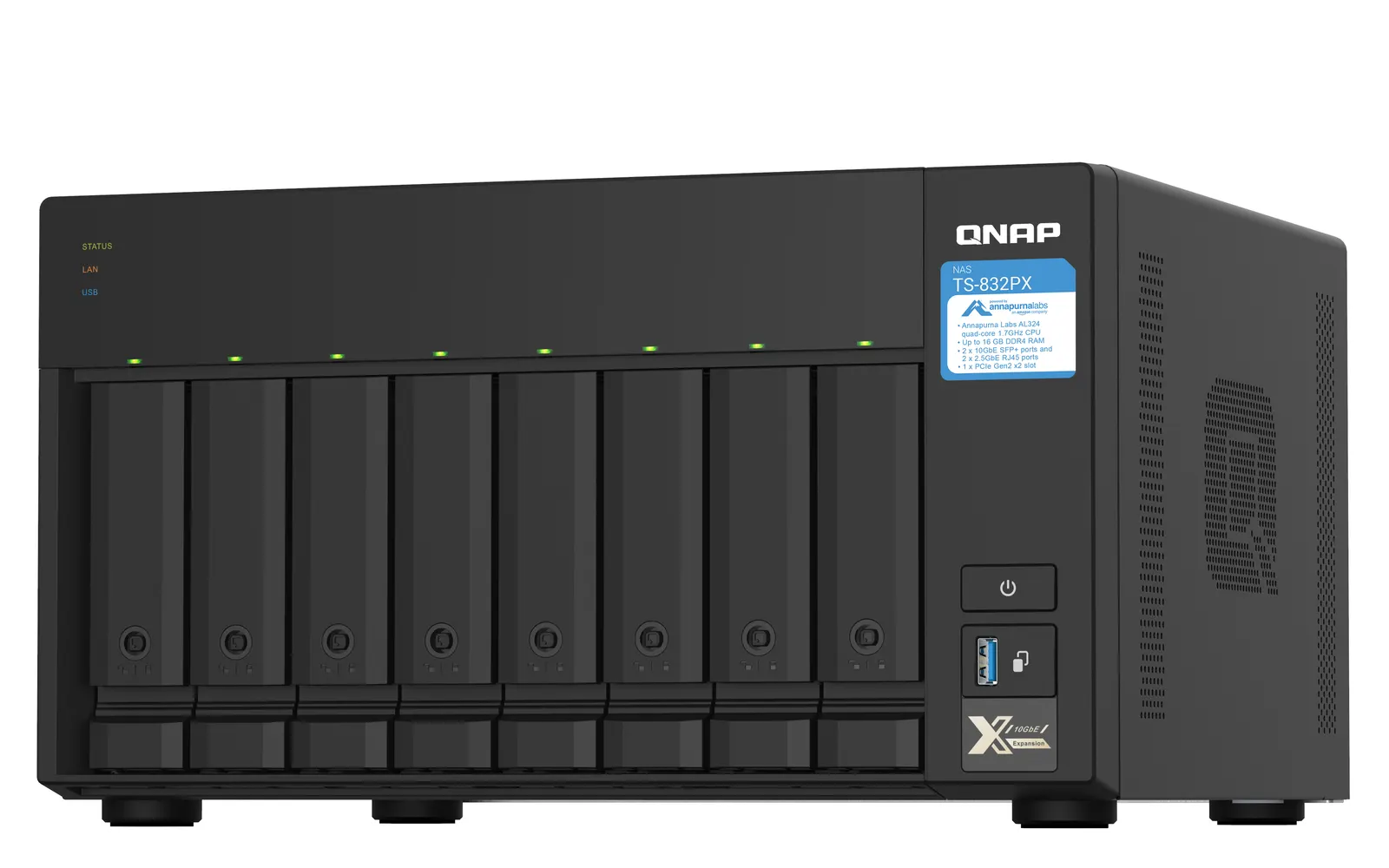 NAS სერვერი 8-Bay Annapurna Labs Alpine AL-324 ARMv8 Cortex-A57 quad-core 1.7 GHz processor