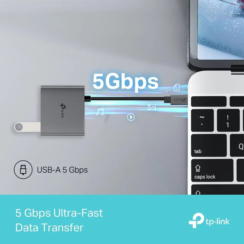 UH3020C, TPLINK, Type C Adapter, Type-C to 4K@60Hz HDMI, 100W Power Delivery, 1× USB-A.