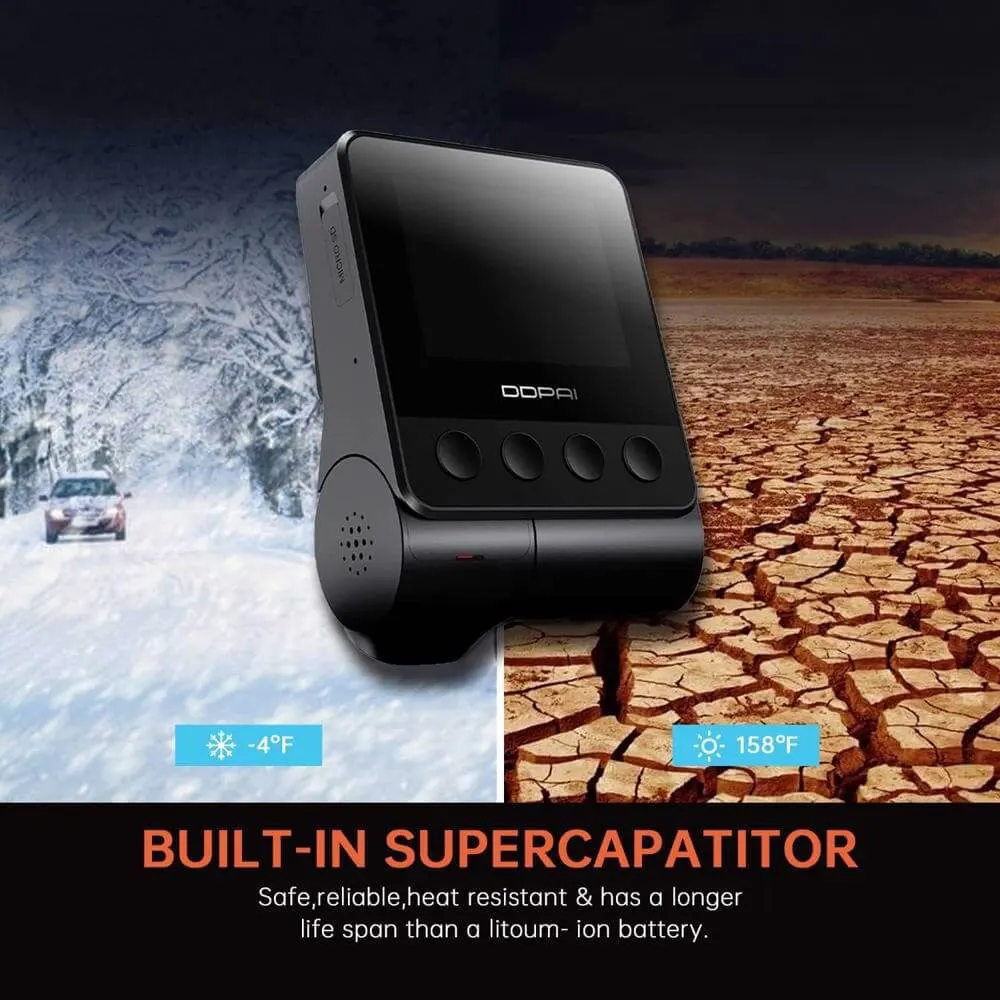 მანქანის ვიდეო რეგისტრატორი DDPAI Z40 GPS DUAL, 140°, WIFI, GPS, Front and Rear Cam, Car Video Recorder, Black