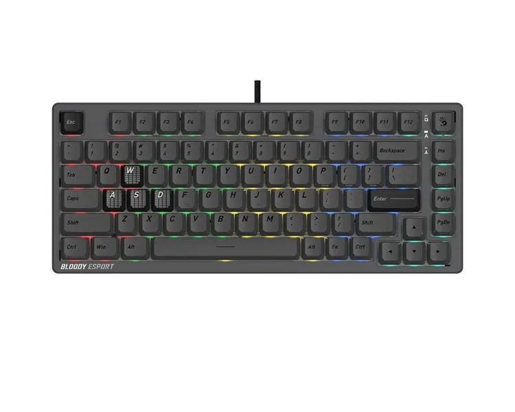 კლავიატურა A4Tech Bloody MS76 RGB Magnetic Switch Gaming Mechanical Keyboard Iron Grey