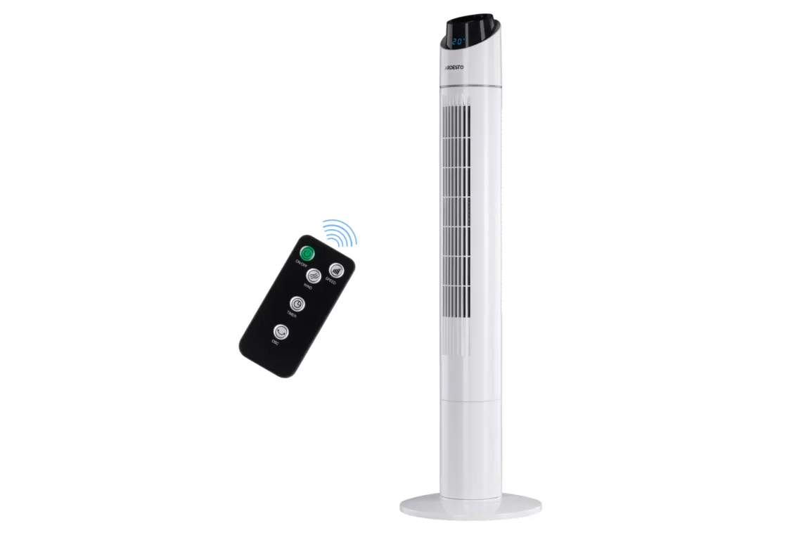 Column fan ARDESTO, 110cm, 50W, remote control, display, black and white