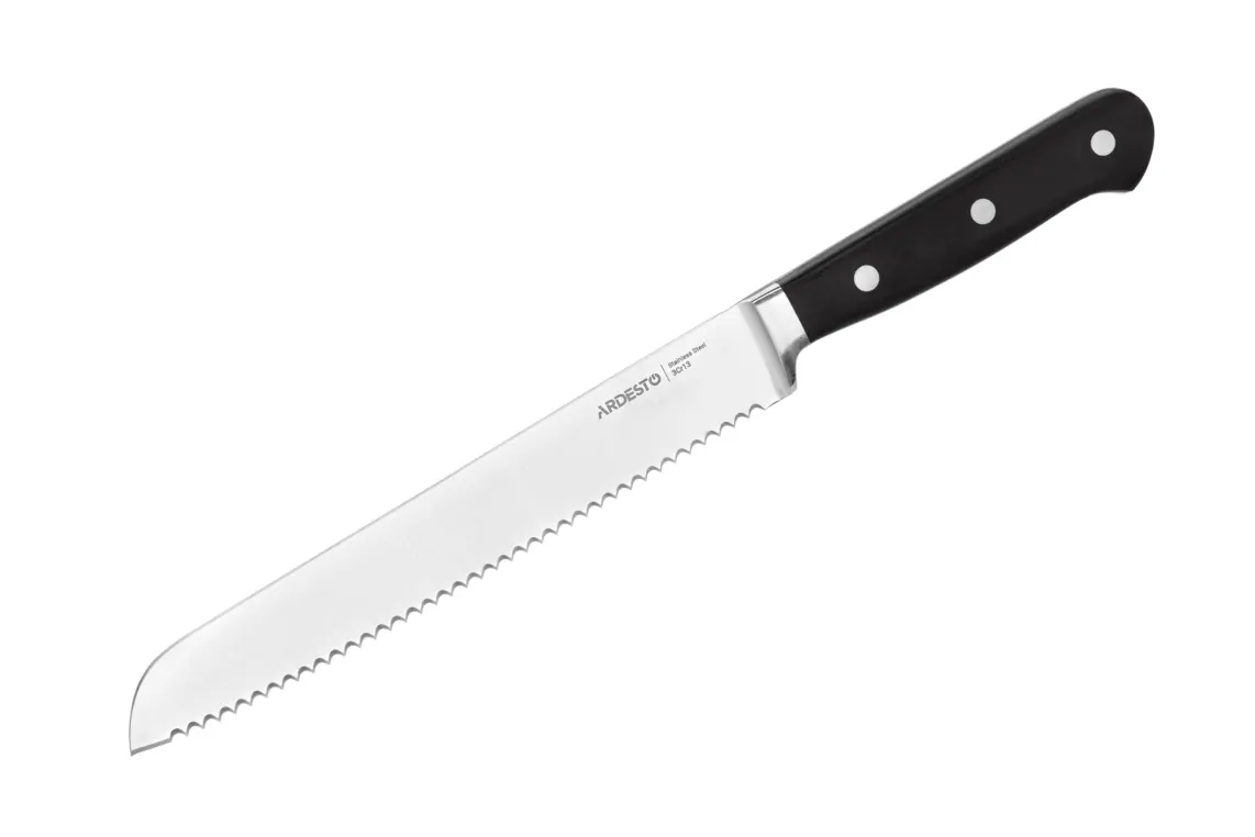 დანა Ardesto Bread Knife Black Mars, 20.3cm, stainless steel, wood, black