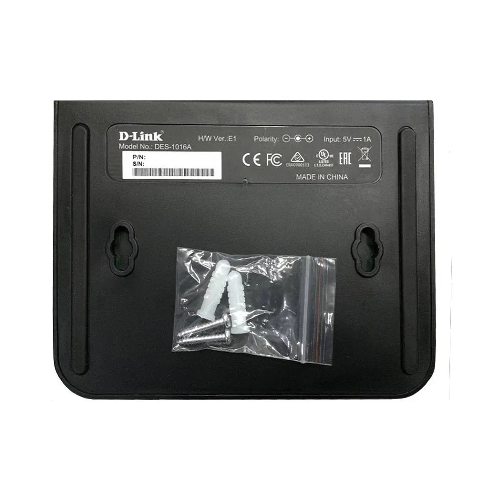 D-Link DES-1016A, Unmanaged Switch, 16 Ports 10/100Base-TX, Black