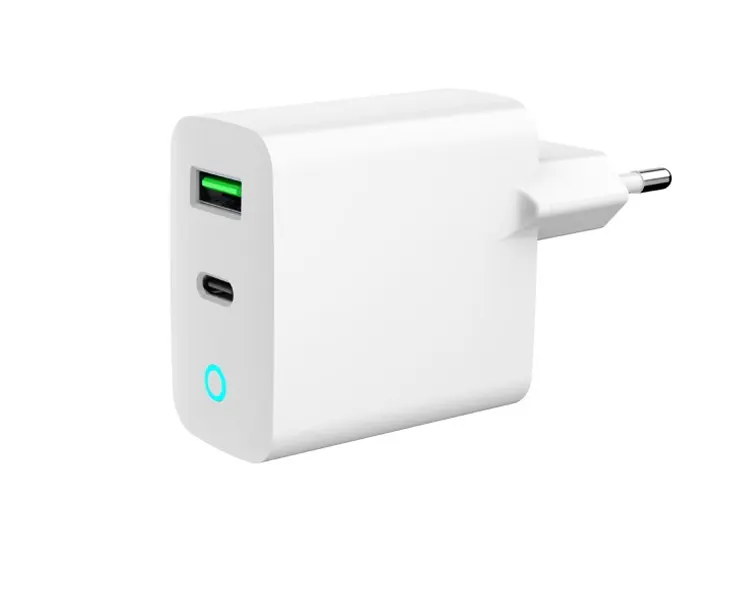 დამტენი Gembird TA-UC-PDQC20L-W-01 2-port 20W USB Fast Charger LED White