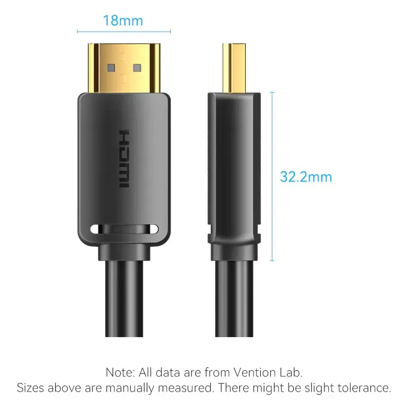 ALIBL, VENTION HDMI-A Male to Male 4K HD Cable PVC Type 10M Black