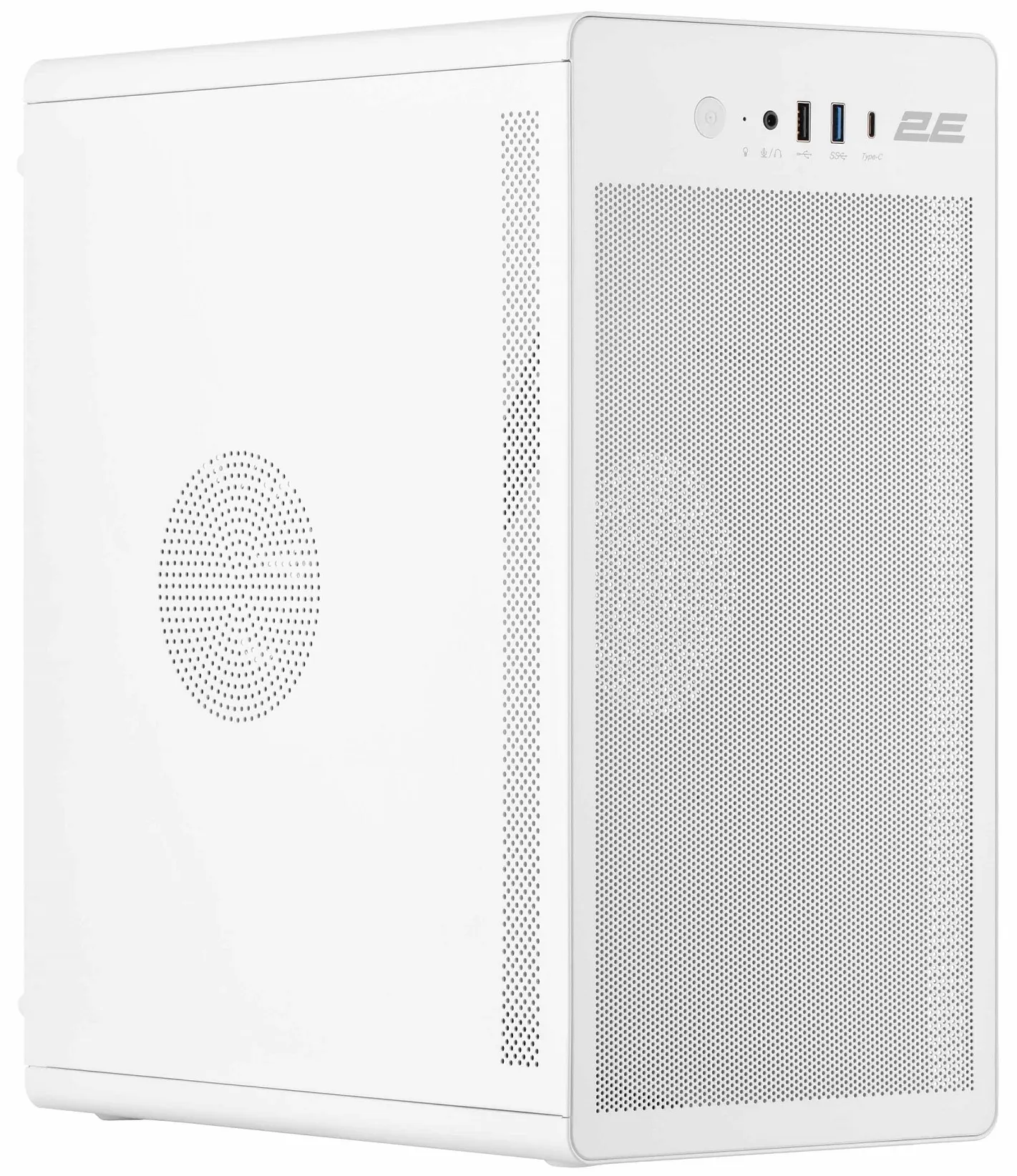 ქეისი PC case 2E Credo V285W without PSU, 1xUSB3.0, 1x USB 2.0, 1xUSB Type-C, 1x120mm, VGA 300mm, mATX, white
