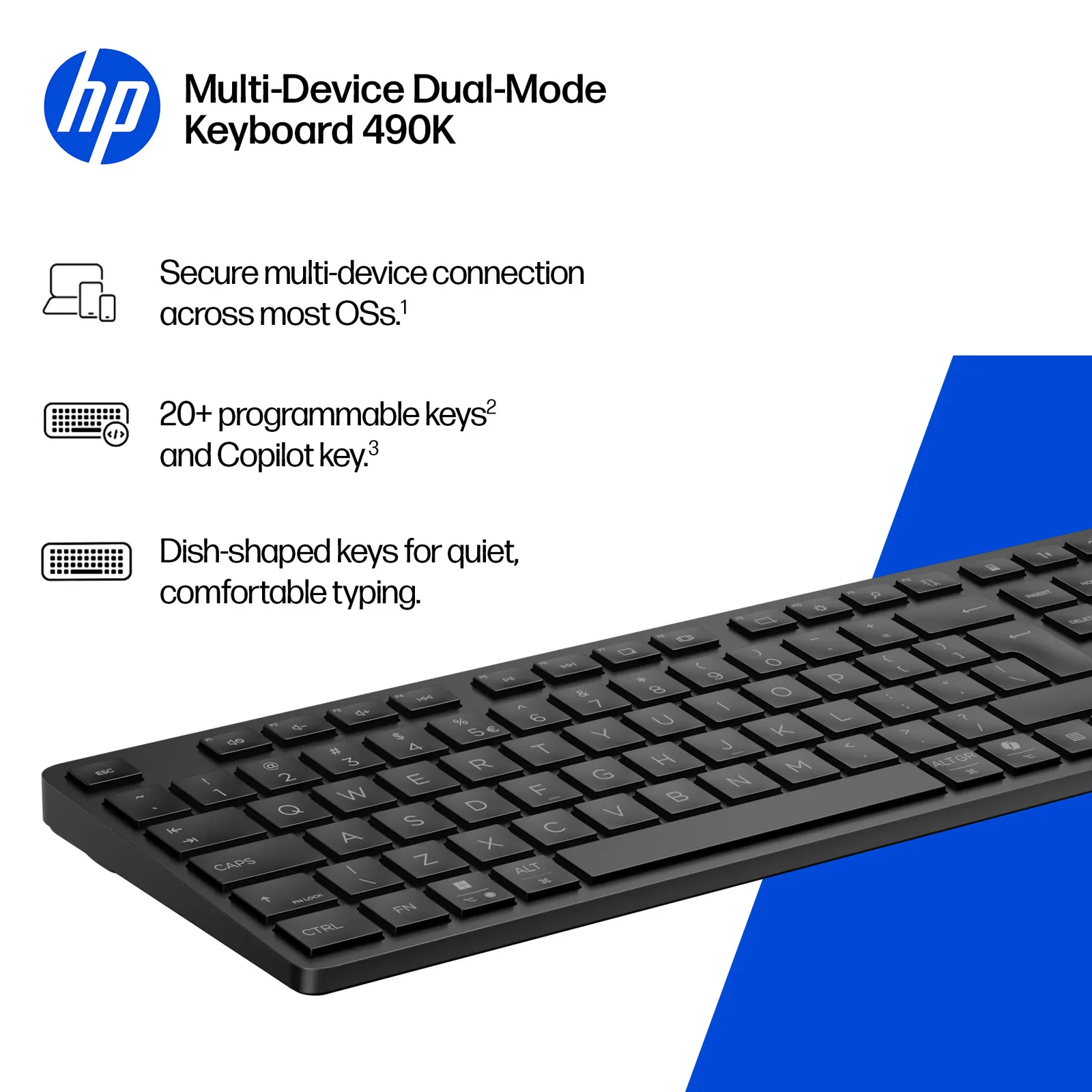 კლავიატურა HP 490K Wireless Black