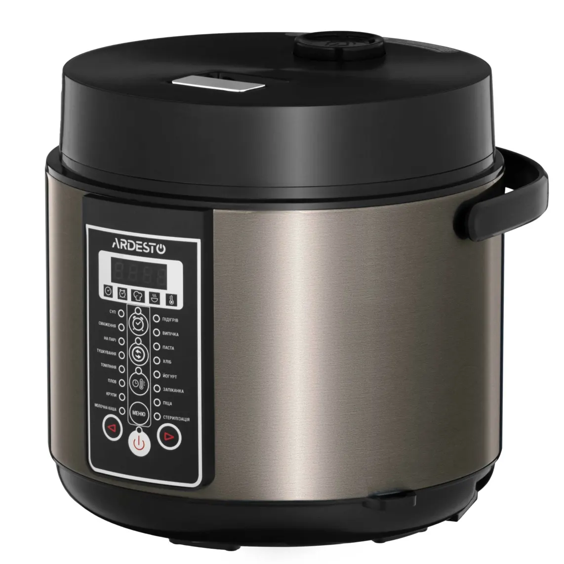 მულტისახარში ARDESTO Multicooker, 860W, bowl-5L, electronic control, recipes book, inox+ plastic, bronz