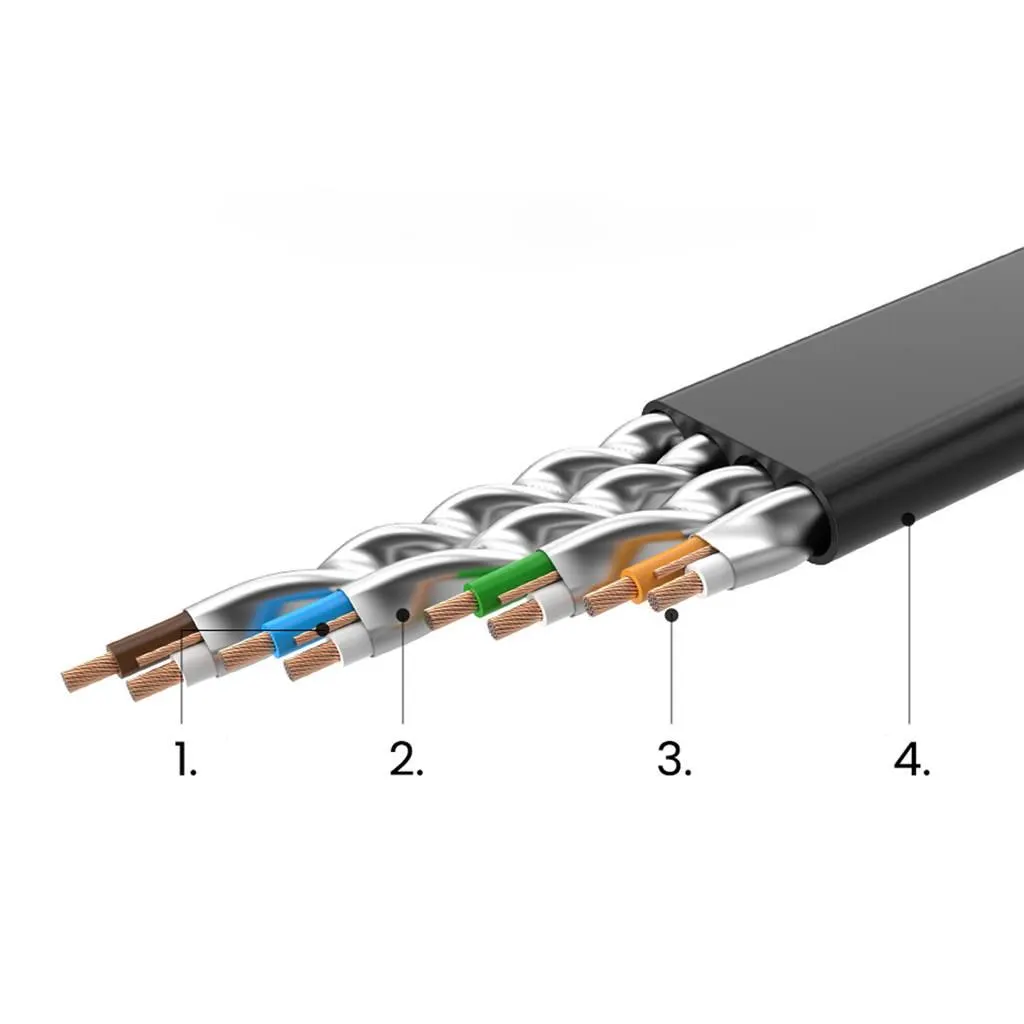 11264, UGREEN, Cable, Cat 7 FTP LAN Cable, 8M, Black.