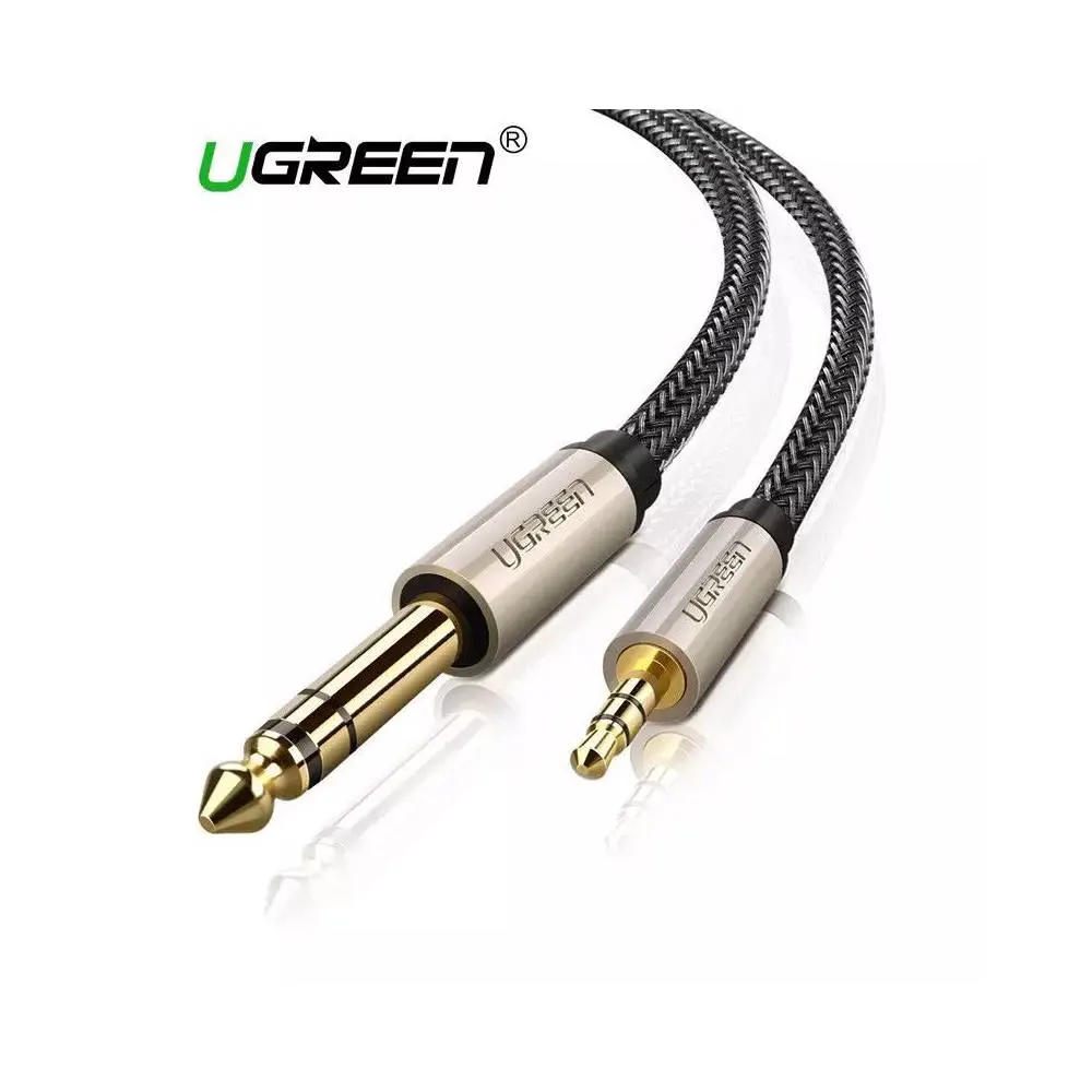 აუდიო კაბელი UGREEN AV127 (10629) 3.5mm to 6.35mm TRS Stereo Audio Cable 3m, Gray