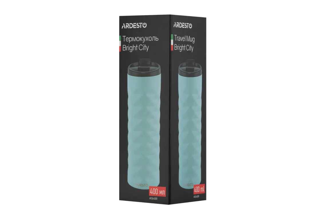 Ardesto Travel mug Bright City 400 ml, stainless steel, green