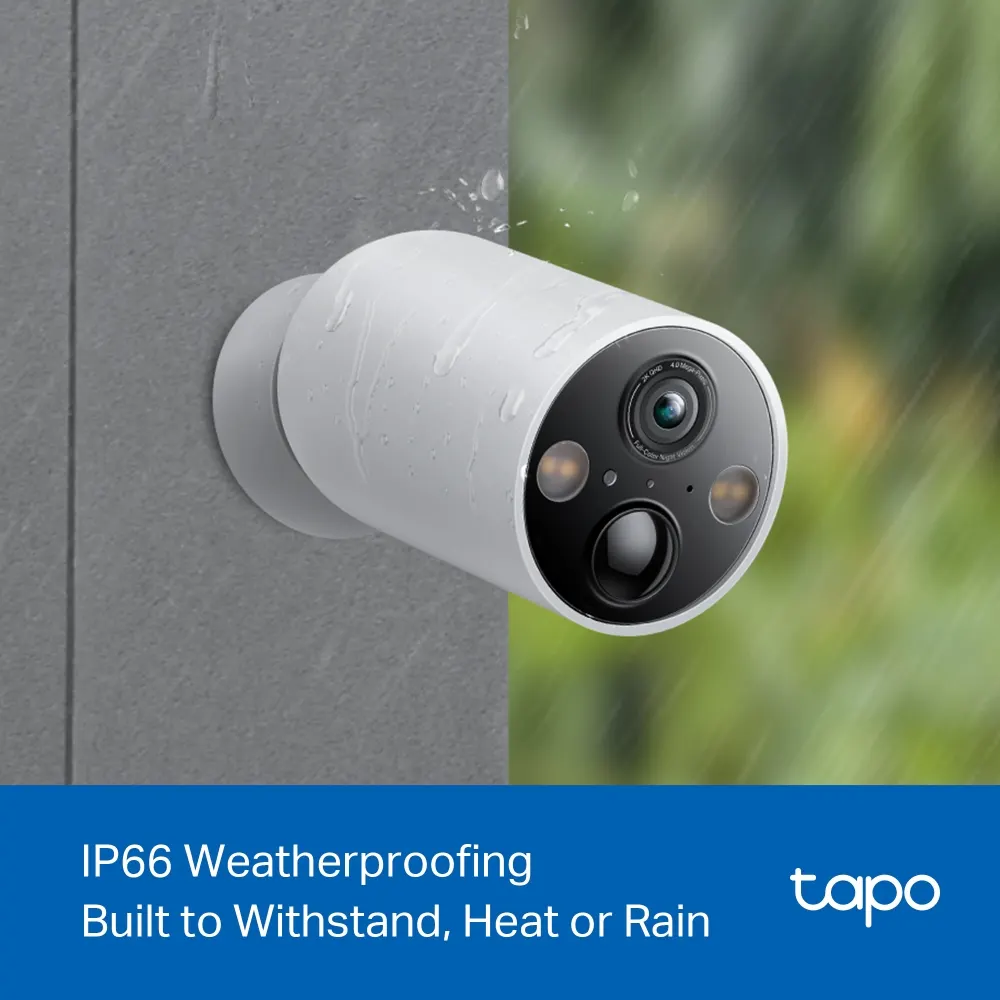 TP-Link Tapo C425 Wire-Free Security Camera - 2560 × 1440 (2K), Wi-Fi, 150° Viewing Angle, Up to 300-Day Battery Life, Solar Power Compatibility