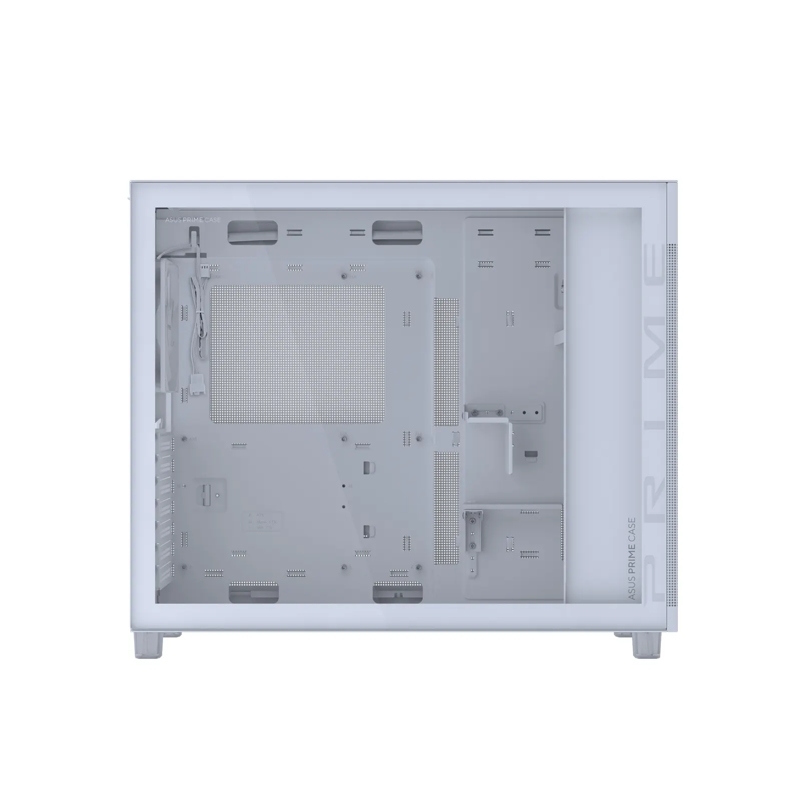 ქეისი ASUS Prime AP303 TG – Mid Tower | ATX/mATX/Mini-ITX | TG | 1×120mm Rear Fan | GPU 360mm | CPU Cooler 165mm | 360mm Radiator | White