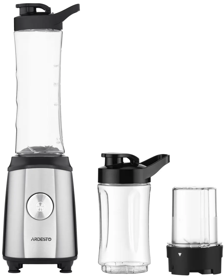 ბლენდერი Ardesto Blender for smoothies BG-F350, 350W, 2in1, bottle-600ml, bottle-300ml, coffee grinder, black+silver