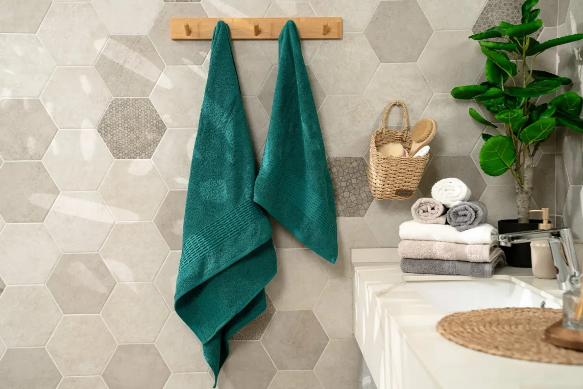 Ardesto Terry towel set Lotus, 50x90cm, 70x140cm, 2pcs, 100% cotton, dark green