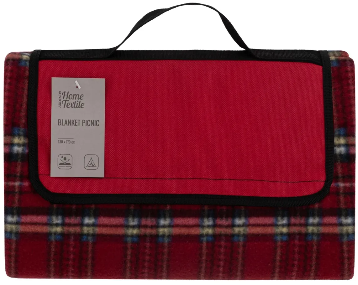 პლედი Ardesto Blanket Picnic 130x170cm, 100% polyester, red tartan