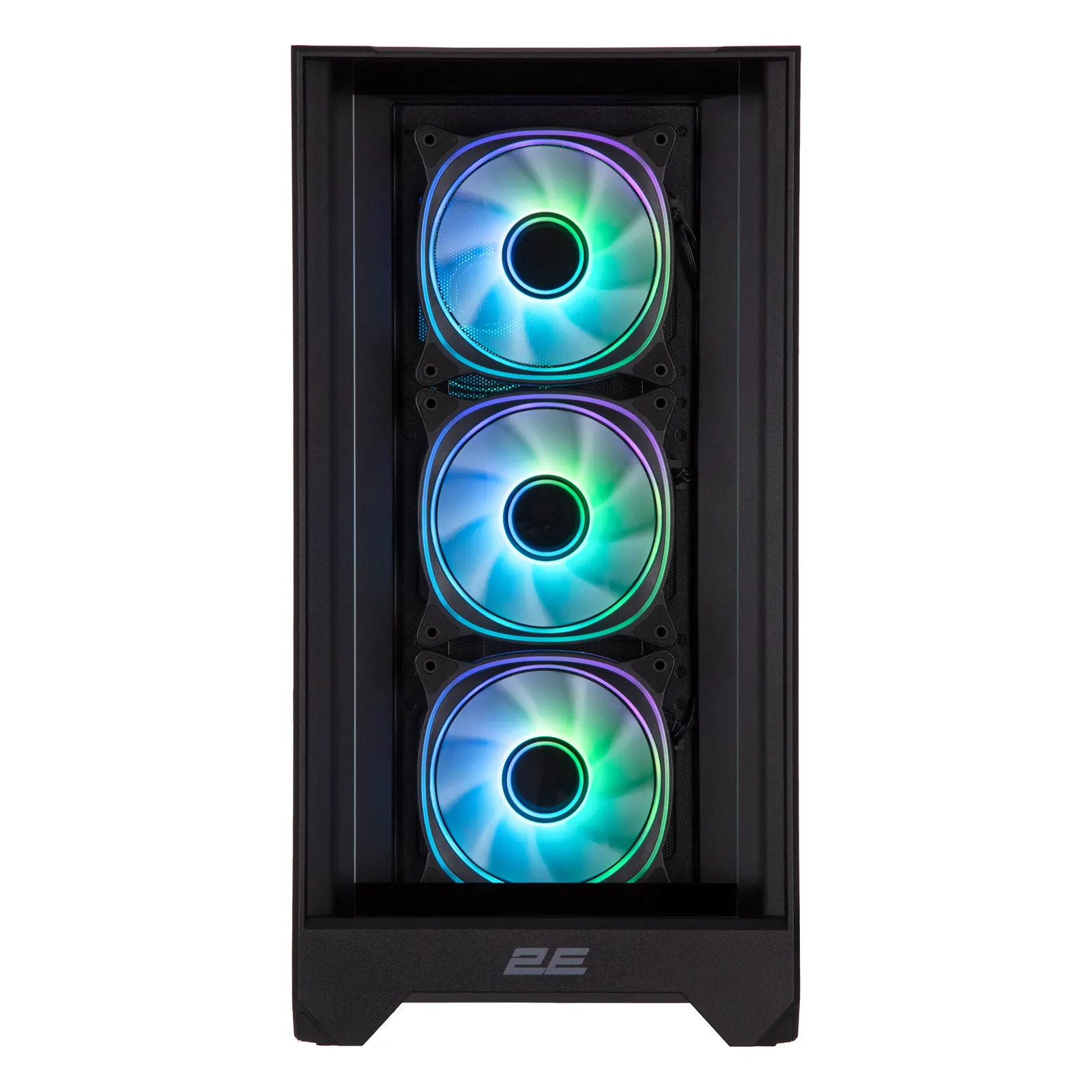ქეისი 2E GAMING PC case Dominator Pro G2302B, without PSU, 2xUSB3.0, 1xUSBType-C, 4x120mm ARGB, VGA 380mm, LCS ready, controller with remote, TG Side Panel, TG/Mesh Front panel, ATX, black