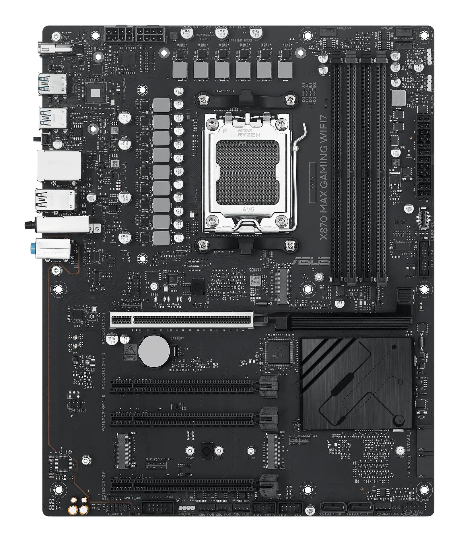 Motherboard ASUS X870 MAX GAMING WIFI7 sAM5 X870 4xDDR5 M.2 HDMI USB Type-C Wi-Fi BT ATX