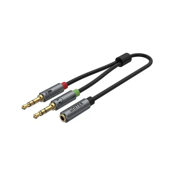 Y-C957ABK ,UNITEK, 0.2M, 3.5MM AUX Audio Cable - Female to 2*Male