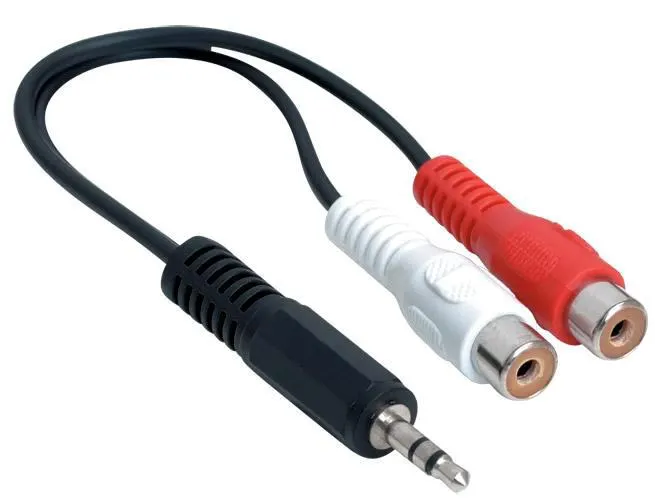 KD-AVC9002, Kingda, 3.5mm to 2 RCA female cable, 0.15M